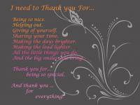 I need to thank you for ...