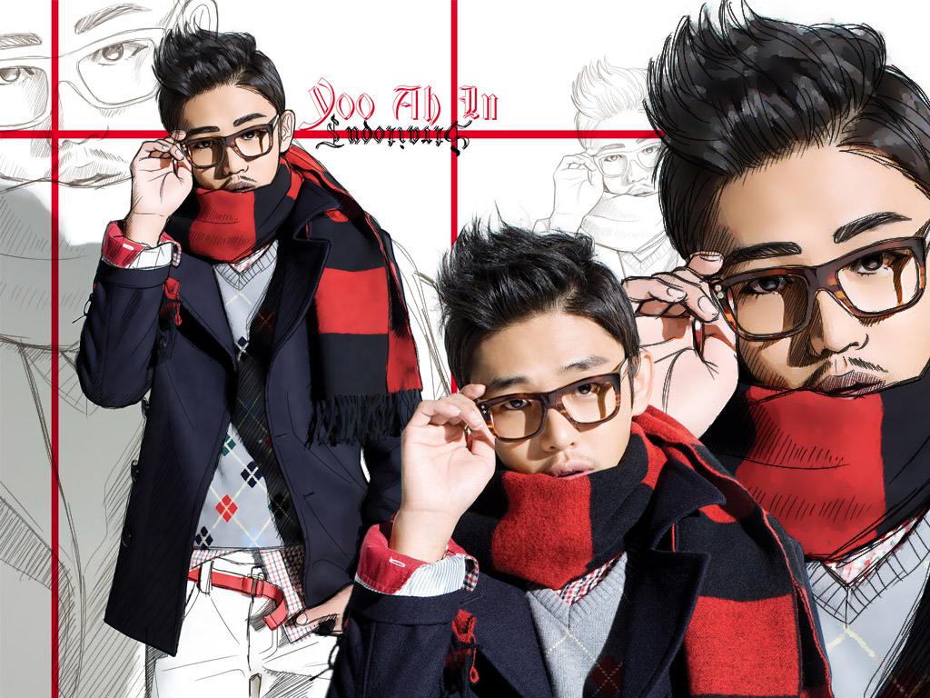 yoo ah in: cartoon re-coloring wallpaper