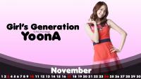 Girl's Generation Yoona lotte dutty November Calendar