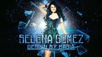 Selena Gomez Abstract Blue