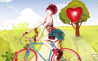 hyuna with bicycle